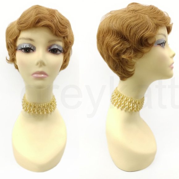 Strawberry Blonde Gatsby flapper finger waves wig main image 4
